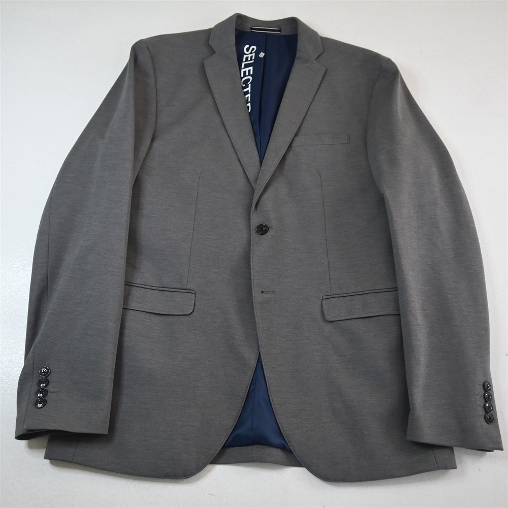 Selected Homme 42L Gray Soft Shoulder Mens‎ Blazer Suit Jacket Sport Coat